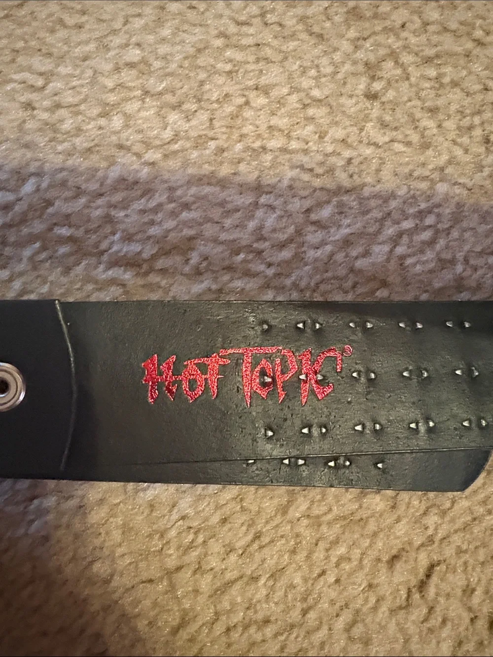 Vintage Y2K Hot Topic Bonded Leather Pride Rainbow Studded Belt Sz 31